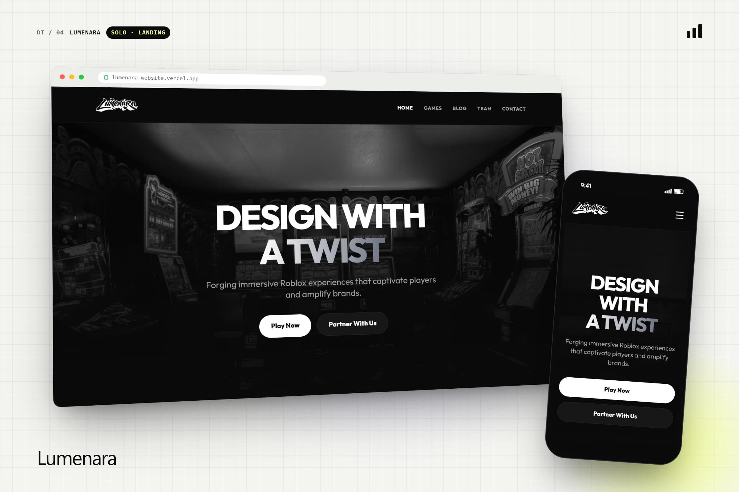 Lumenara on desktop and mobile